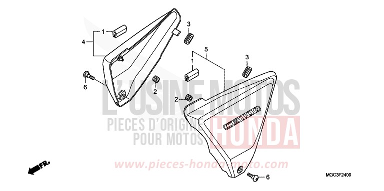 SEITENABDECKUNG de CB1100 ABS PEARL MILKEY WHITE (NH162) 2013